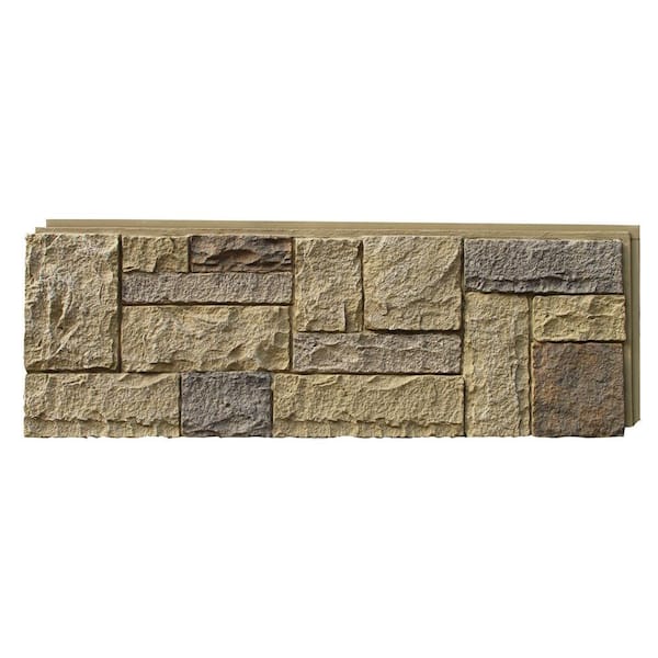 NextStone Castle Rock 43.25 in. x 15.25 in. Faux Stone Siding Panel in Windsor Buff (4-Pack)