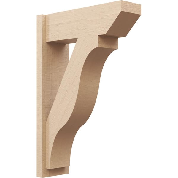 Ekena Millwork 8 in. x 36 in. x 24 in. Funston Slat Rough Cedar Woodgrain Timberthane Polyurethane Outlooker, Primed Tan