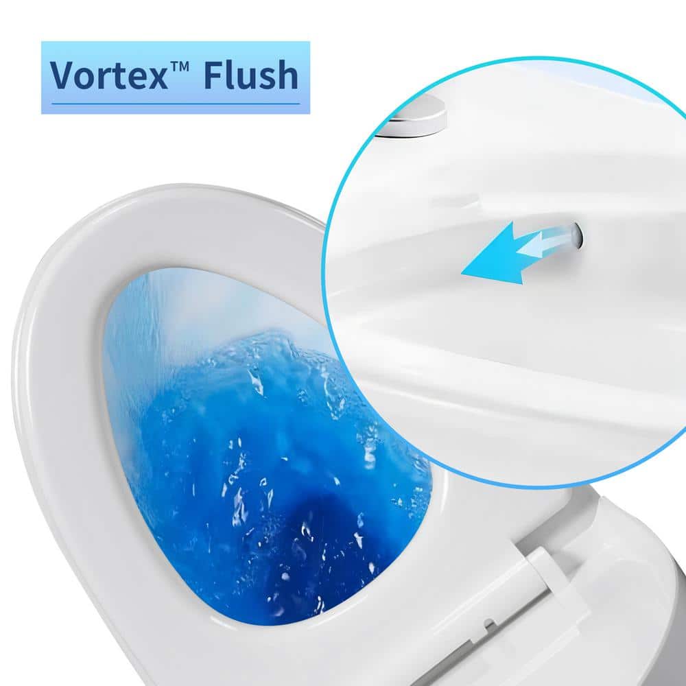 Glossy White Ceramic Dual Flush One-Piece Elongated Toilet