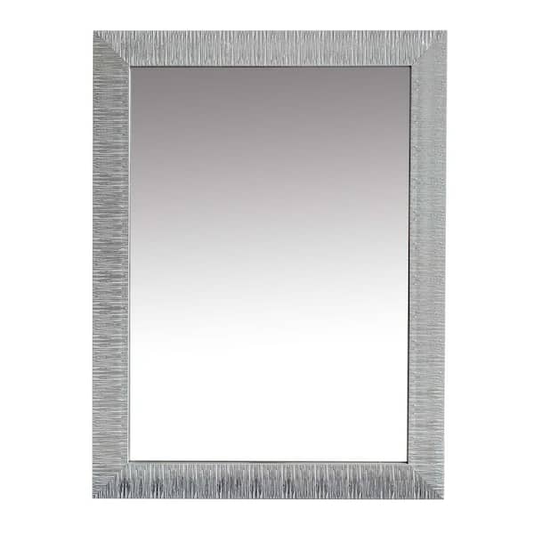 Unbranded 28 in. W x 38 in. H Rectangle Framed Gray Mirror