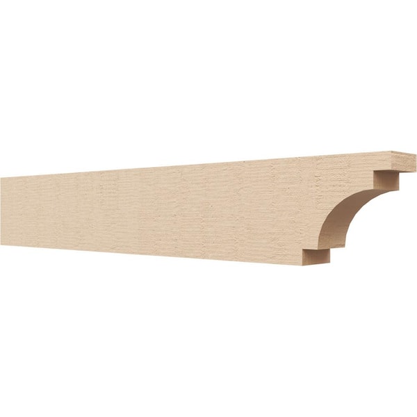 Ekena Millwork 2-in. x 4-in. x 24-in. Mediterranean Woodgrain, Primed Tan Timberthane Polyurethane Rafter Tail Brace