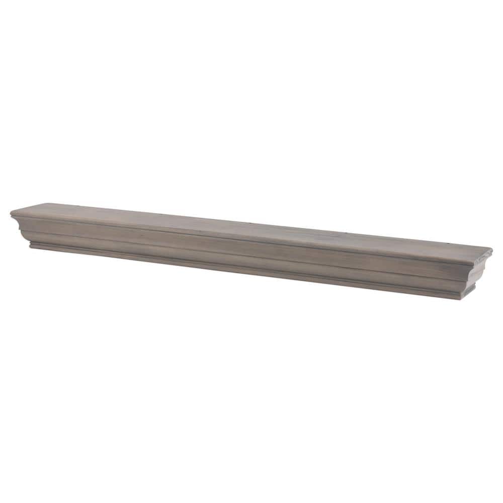 48" Ash Gray Stained Wood Floating Mantel Shelf