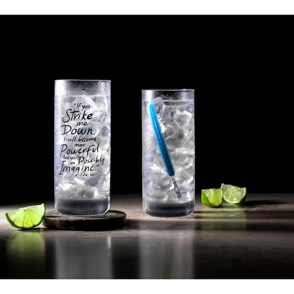 JoyJolt Star Wars Beware The Dark Side Tall Drinking Glass - 18.5 oz - Set of 2