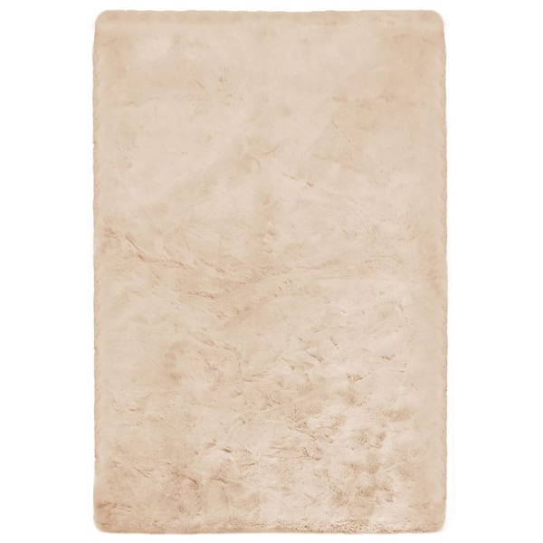 Light Brown 6 ft. x 9 ft Large Rug Fluffy Fuzzy Faux Fur Rug Soft Furry Rug Area Rug