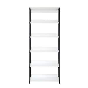 Fiona 32 in. W White Freestanding Wood Closet System Tower with 5 Shelves