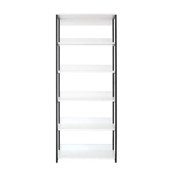Klair Living Fiona 32 in. W White Freestanding Wood Closet System Tower with 5 Shelves