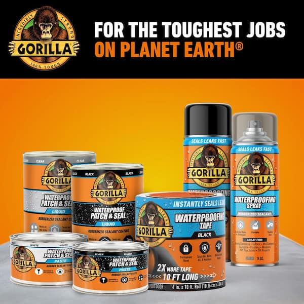 NEW! Gorilla Waterproof Patch & Seal White Tape Permanent Bond 4"x10' USA Made - View #8