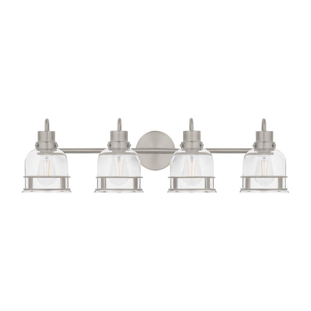 Willow Springs 31.25 in. 4-Light Brushed Nickel Bathroom Vanity Light with 