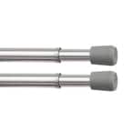Fast Fit No Tools Strafford 18 in. - 28 in. Adjustable Single Spring Tension Rod 7/16 in. Diameter in Chrome, Set of 2