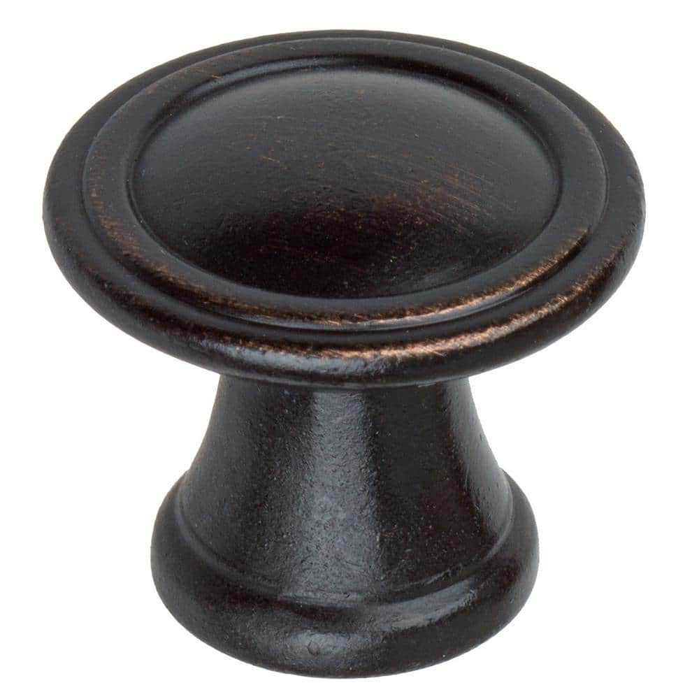 GlideRite 1 in. Dia Oil Rubbed Bronze Round Deco Cabinet Knobs (10-Pack ...