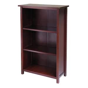 Milan 3-Section 43"H Tall Walnut Bookcase