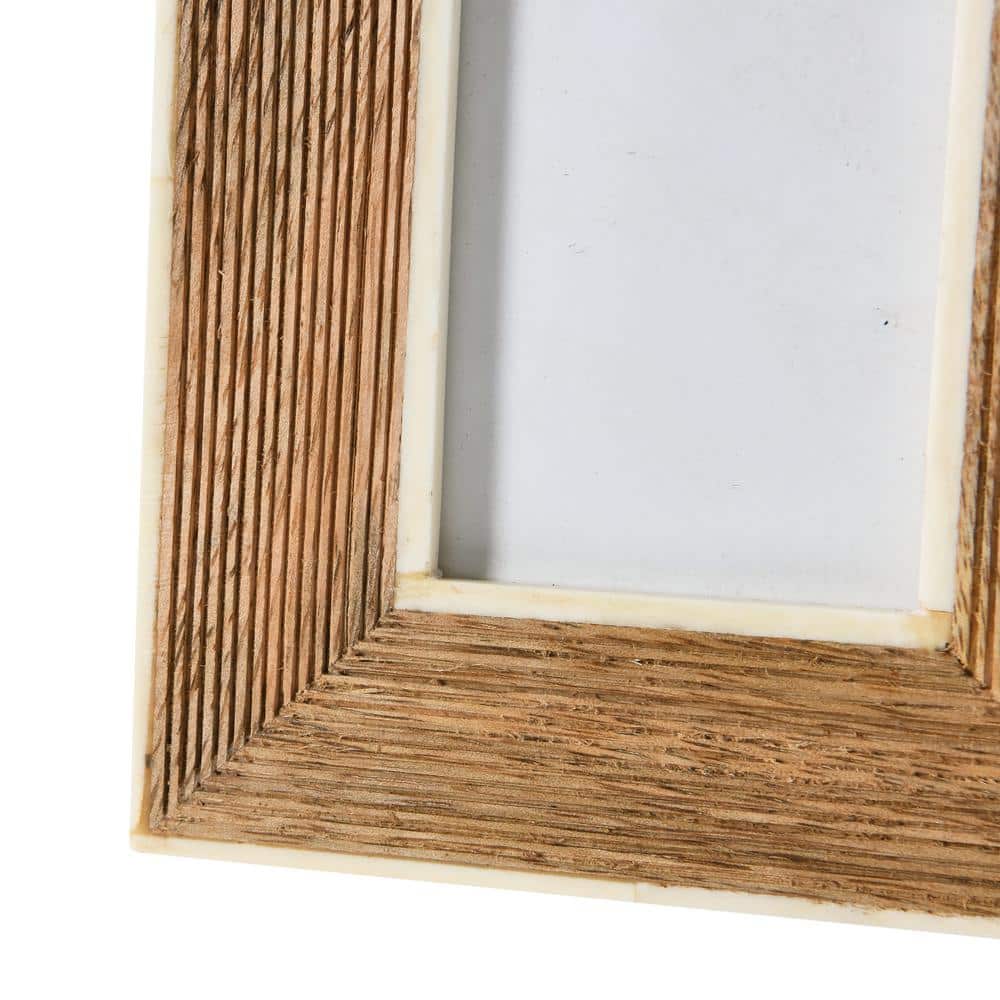 Classic White Mango Wood Photo Frame with Bone Border