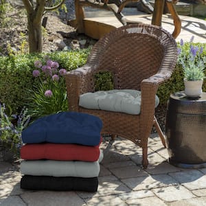 20 in. x 18 in. Rectangle Outdoor Wicker Seat Cushion in Stone Grey Leala