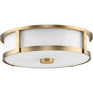 Gilliam Collection 16.12 in. 3-Light Vintage Brass New Traditional Flush Mount