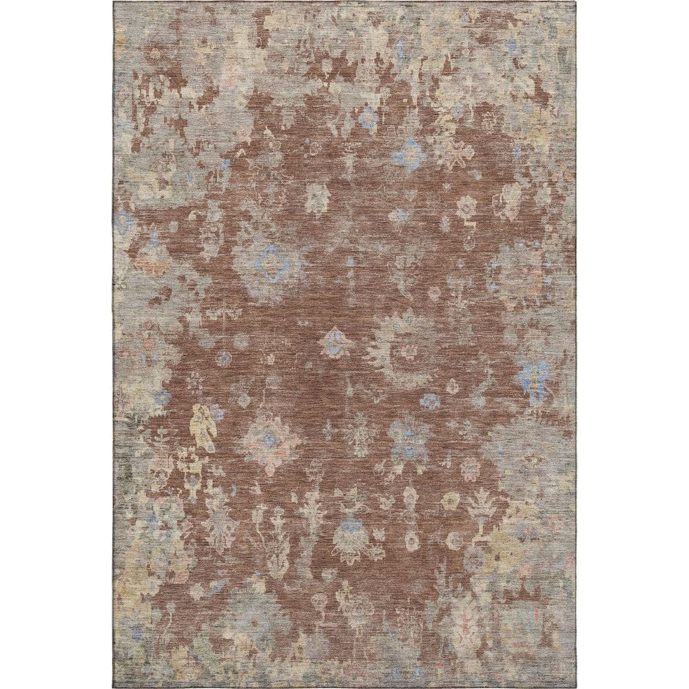 Mayfield Premium Machine Washable Abstract AMF2302 Paprika 3 ft. x 5 ft. Area Rug price history on PriceWatchPro