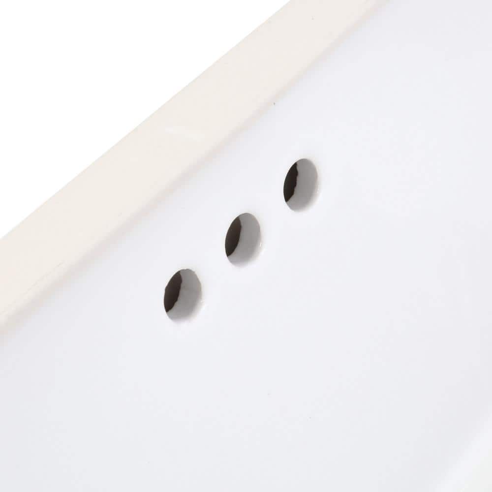 Ladena White Porcelain Rectangular Undermount Sink
