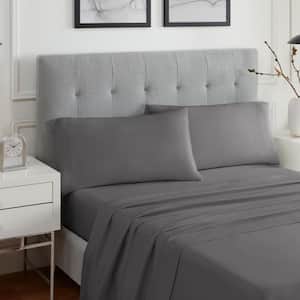Sleep Solutions Milan 3-Piece Silver Filigree Solid Polyester Twin XL Cooling Sheet Set