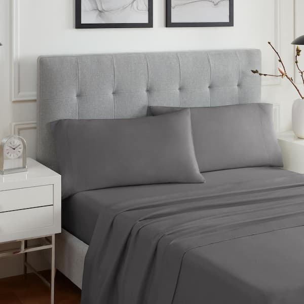 Eclipse Sleep Solutions Milan 3-Piece Silver Filigree Solid Polyester Twin XL Cooling Sheet Set