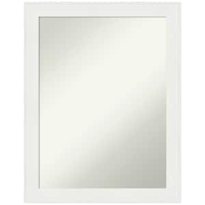 Vanity White 21.5 in. H x 27.5 in. W Framed Non-Beveled Bathroom Vanity Mirror in White