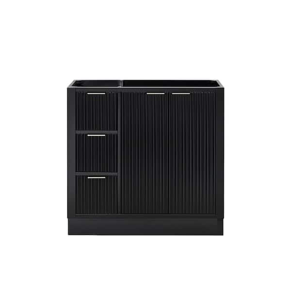 Milan 36 in. W x 21.5 in. D x 34.5 in. H Bath Vanity Cabinet without Top in Black