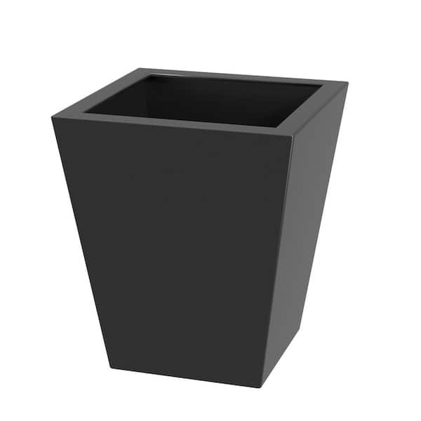 Noble House Mia 22 in. H Outdoor Patio and Indoor Tapered Metal Planter with Drainage Hole and Rubber Plug, Black