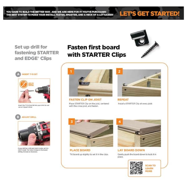 CAMO Deck-in-a-Box Universal Hidden Deck Clips Deck Fastening Kit 500 Sq. Ft.