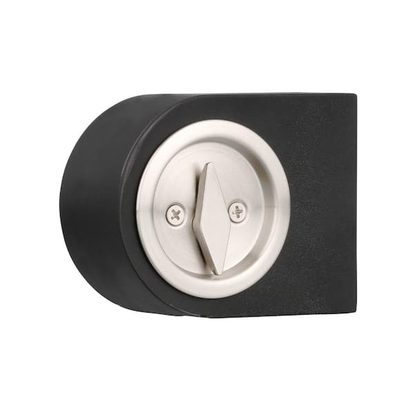 Kwikset Round Satin Nickel Bed/Bath Pocket Door Lock 335 15 RND PCKT DR LCK  - The Home Depot