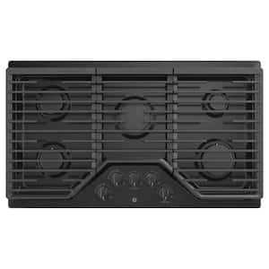 36 in. Built-In Gas Cooktop in Black with 5-Burners including Power Boil Burner