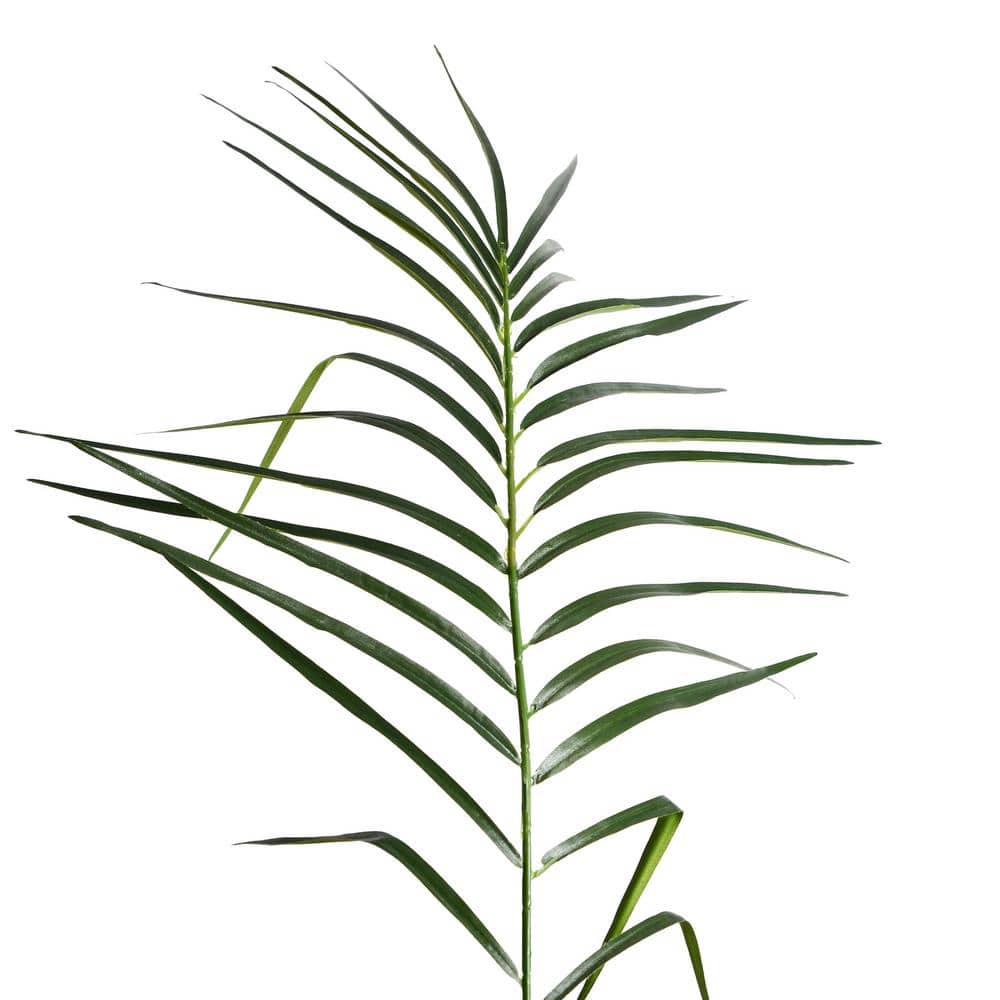 8' Green Faux Potted Palm Tree with Black Planter