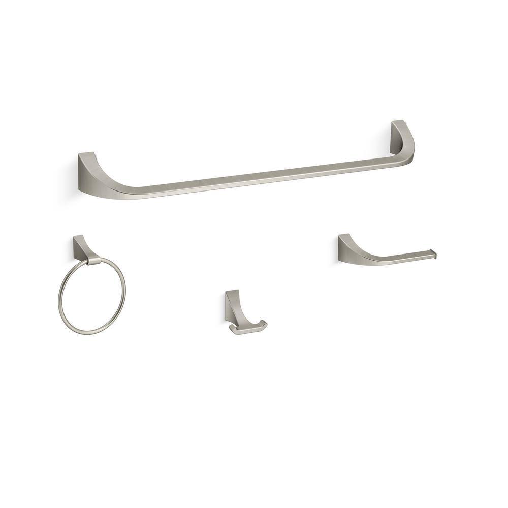 KOHLER Katun 4Piece Bathroom Hardware Set in Vibrant Brushed Nickel K