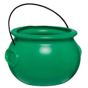 6 in. St. Patrick's Day Green Plastic Pot of Gold Cauldron (3-Pack)
