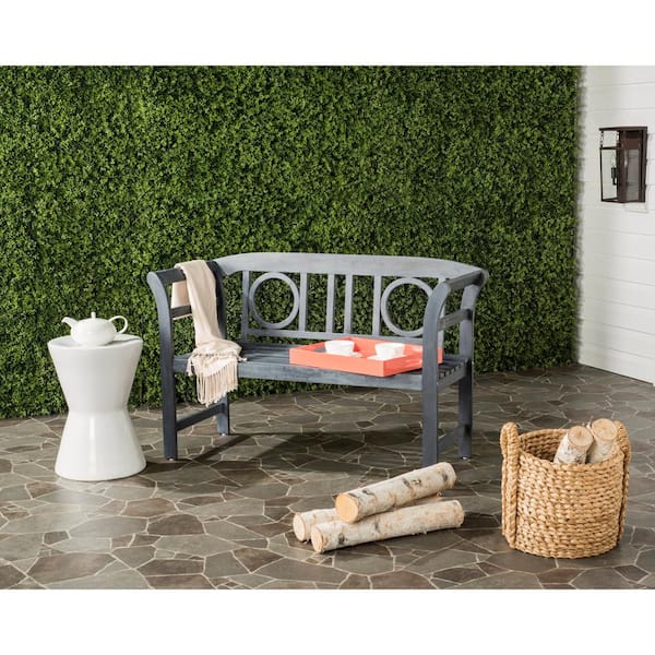 Moorpark 49.2 in. 2-Person Ash Gray Acacia Wood Outdoor Bench