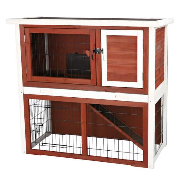 TRIXIE 3.4 ft. x 1.7 ft. x 3.2 ft. Medium Rabbit Enclosure with Sloped Roof Hutch