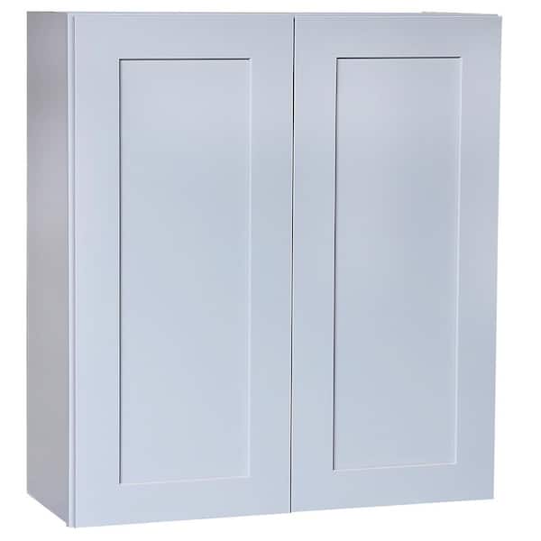 Plywell Ready to Assemble 30x24x12 in. Shaker High Double Door Wall Cabinet with 1 Shelf in Gray