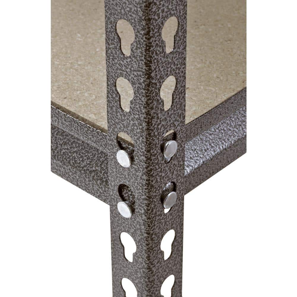 Silver 36"W x 18"D x 72"H Steel 5-Shelf Freestanding Unit