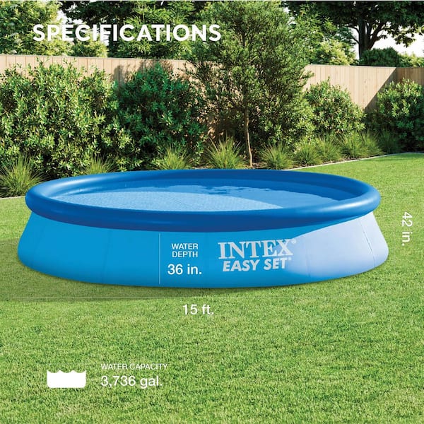 Easy Set 15 ft. Round 42 in. Deep Inflatable Pool Set