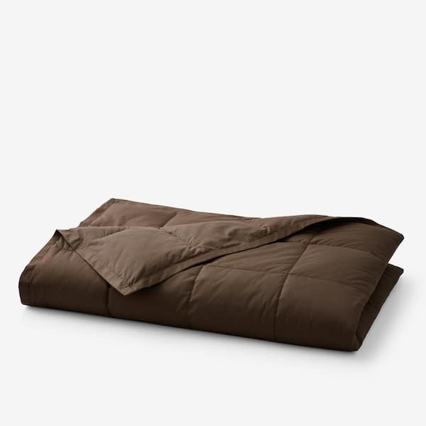 The Company Store Lacrosse LoftAIRE Recycled Fill Down Alternative Dark Brown Twin Cotton Blanket
