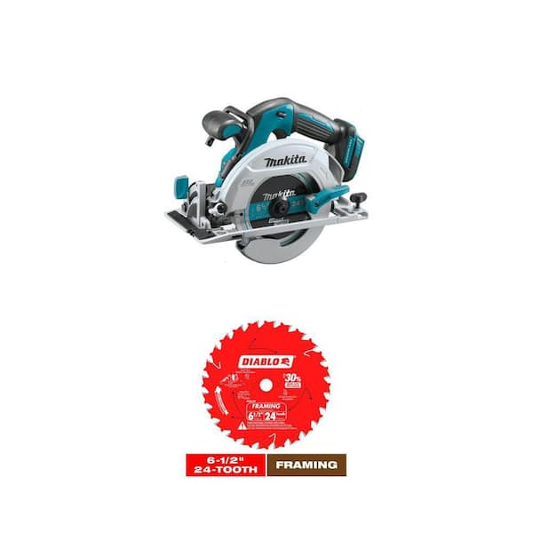 18V LXT 6-1/2 in. Brushless Circular Saw with Electric Brake and 24T Blade and 6-1/2 in. 24-Teeth Blade Combo
