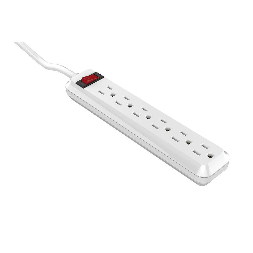 6 Outlet Power Strip With 4 Ft Cord Right Angle Plug 2 Pack Ylpt 90b The Home Depot