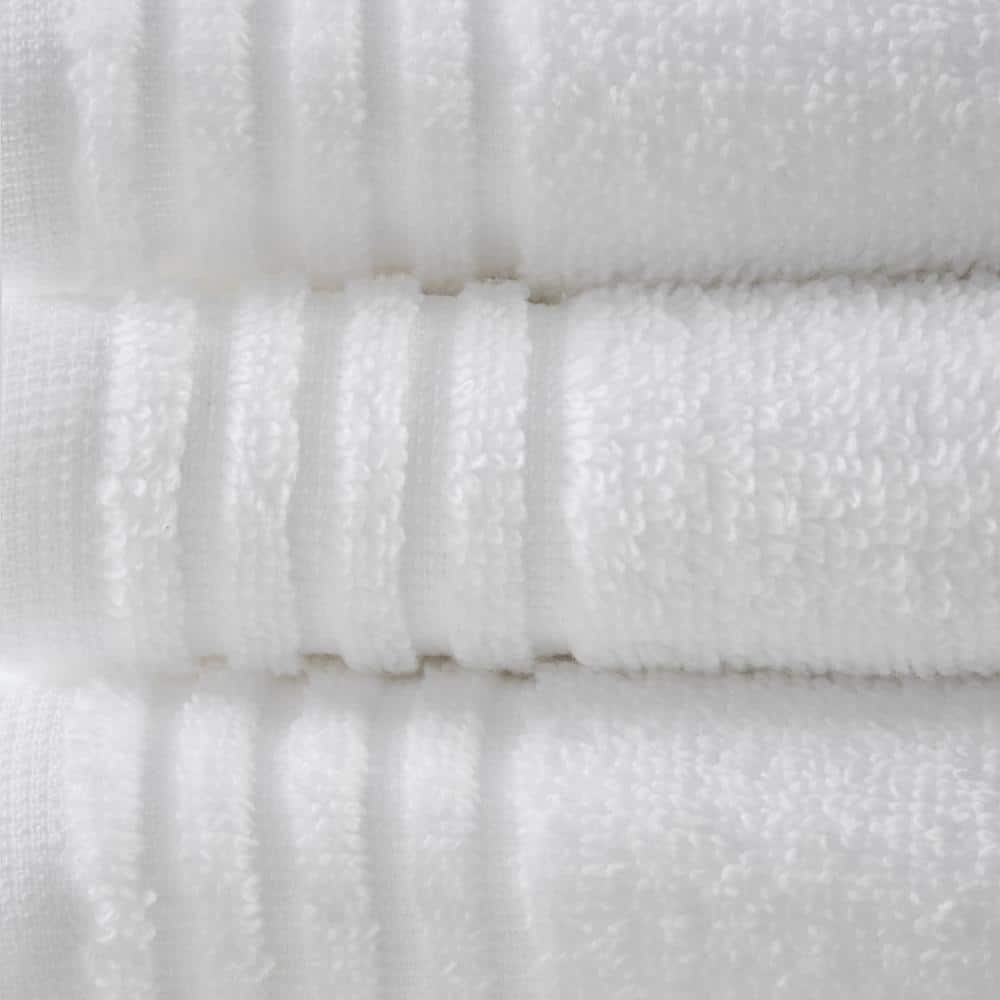 White Cotton Quick-Dry 12-Piece Bath Towel Set