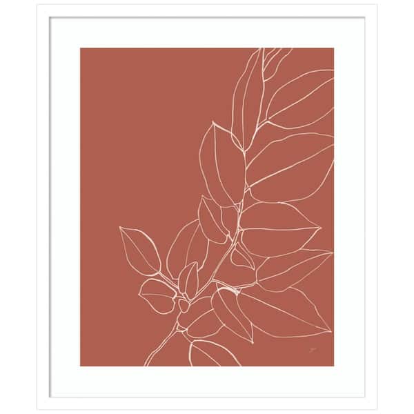 Amanti Art "Warm Magnolia Branch II" by Karyn Panganiban 1 Piece Wood Framed Giclee Nature Art Print 25-in. x 21-in.