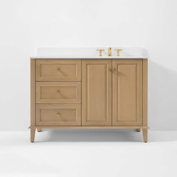 Ancerre Designs Hannah 42 in. W Right Offset Bath Vanity in Oak