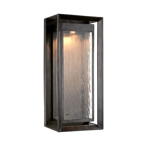 Generation Lighting Urbandale 1-Light Antique Bronze Outdoor 23 in. Integrated LED Wall Lantern Sconce