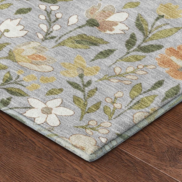 Mayfield Premium Machine Washable Abstract AMF2438 Gray 10 ft. x 14 ft. Area Rug
