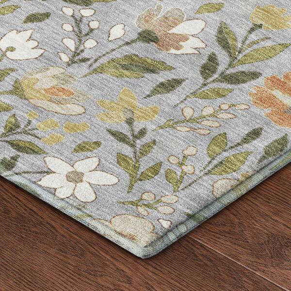 Mayfield Premium Machine Washable Abstract AMF2438 Gray 5 ft. x 7 ft. 6 in. Area Rug