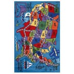 Supreme Travel Fun Multi Colored 8 ft. x 11 ft. Area Rug