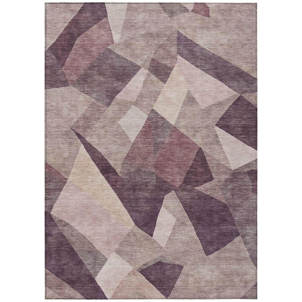 Chantille Machine Washable Indoor/Outdoor Abstract ACN2374 Plum 3 ft. x 4 ft. Area Rug