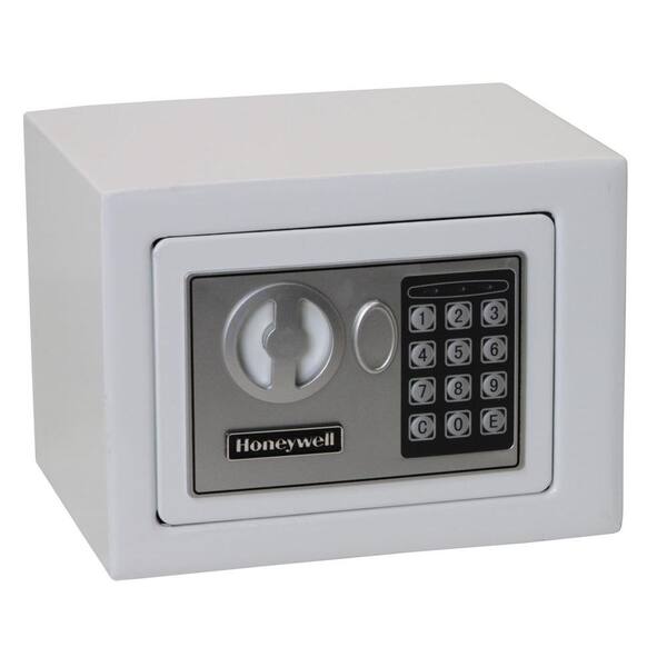 Honeywell 0.17 cu. ft. Small Steel Security Safe with Programmable Digital Lock, White