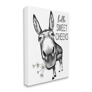 "Hello Sweet Cheeks Animal Humor Donkey Daisies" by Lettered and Lined Unframed Print Animal Wall Art 16 in. x 20 in.