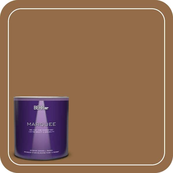 BEHR MARQUEE 1 qt. #S260-7 Nugget Gold Eggshell Enamel Interior Paint & Primer